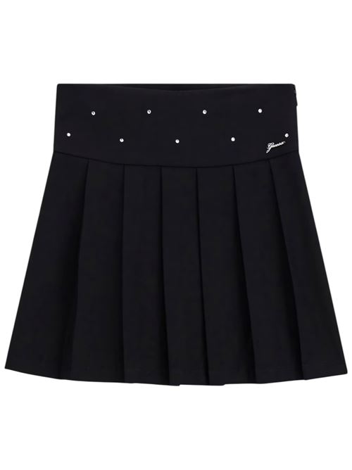 punto milano pleated miniskirt GUESS | J5BD07 KAUH0JBLK
